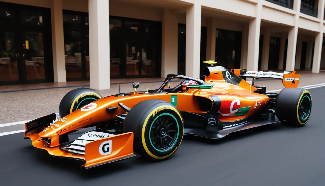 Illustrazione digitale iper dettagliata di una vettura F1 ornamentale