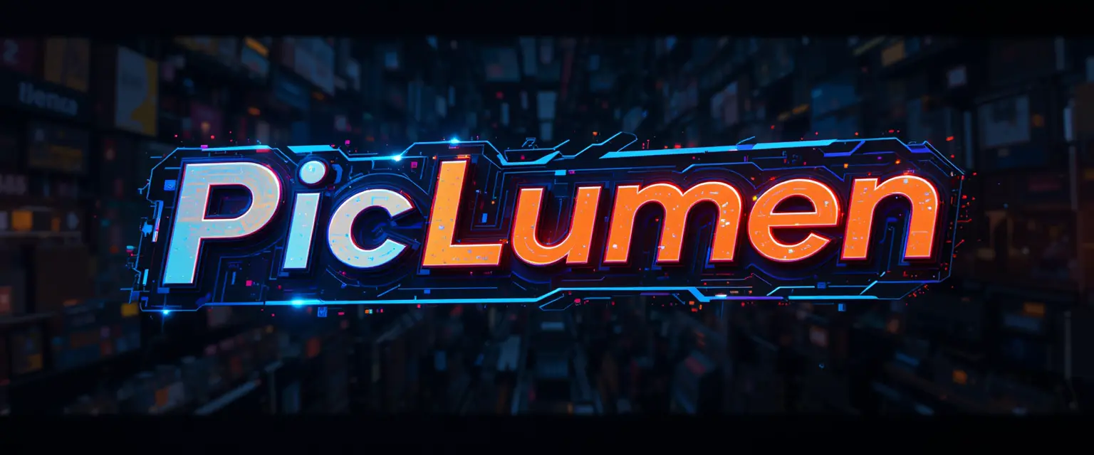 Logo Cyberpunk Piclumen in stile grafico moderno e in grassetto