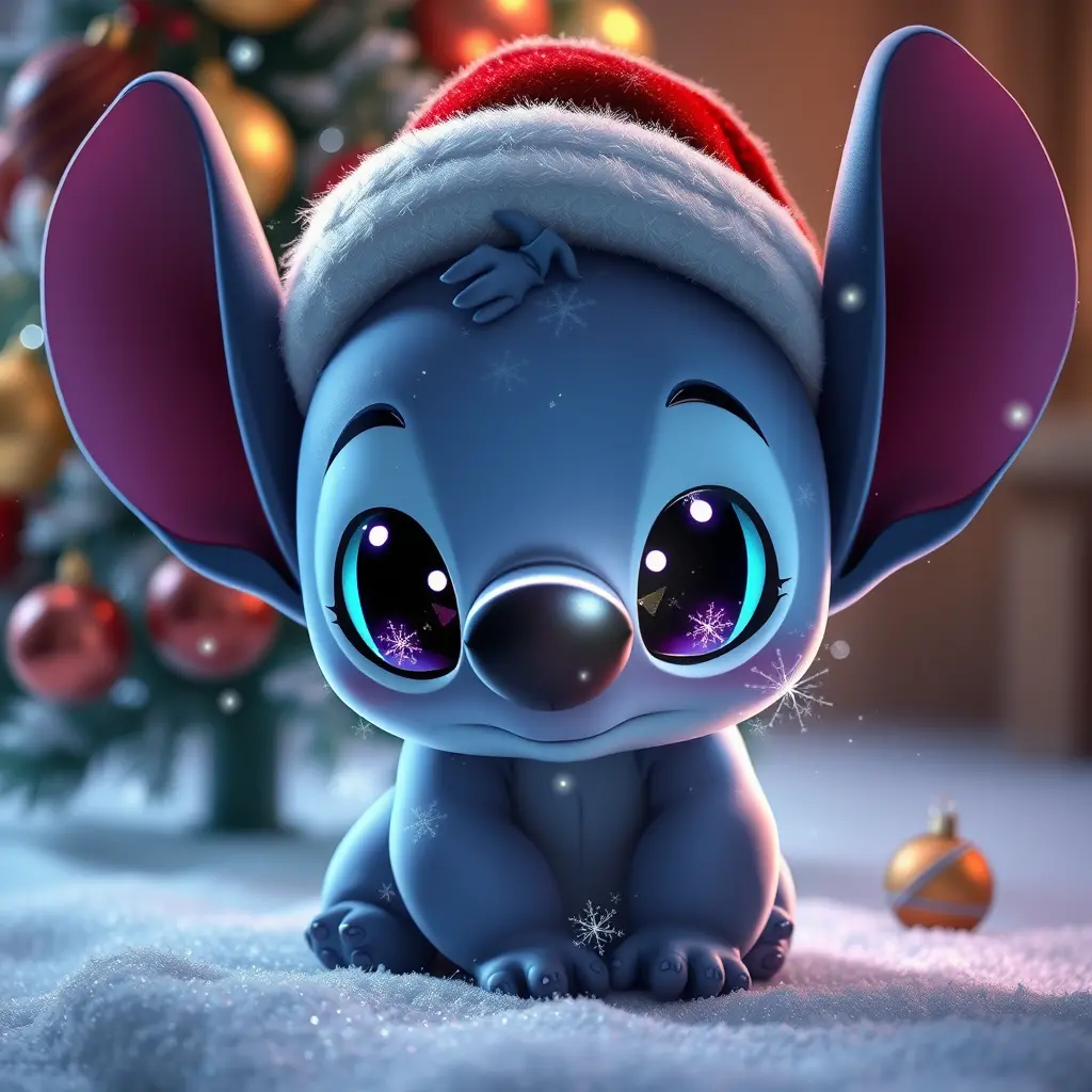 Adorable créature lumineuse dans une scène de Noël magique