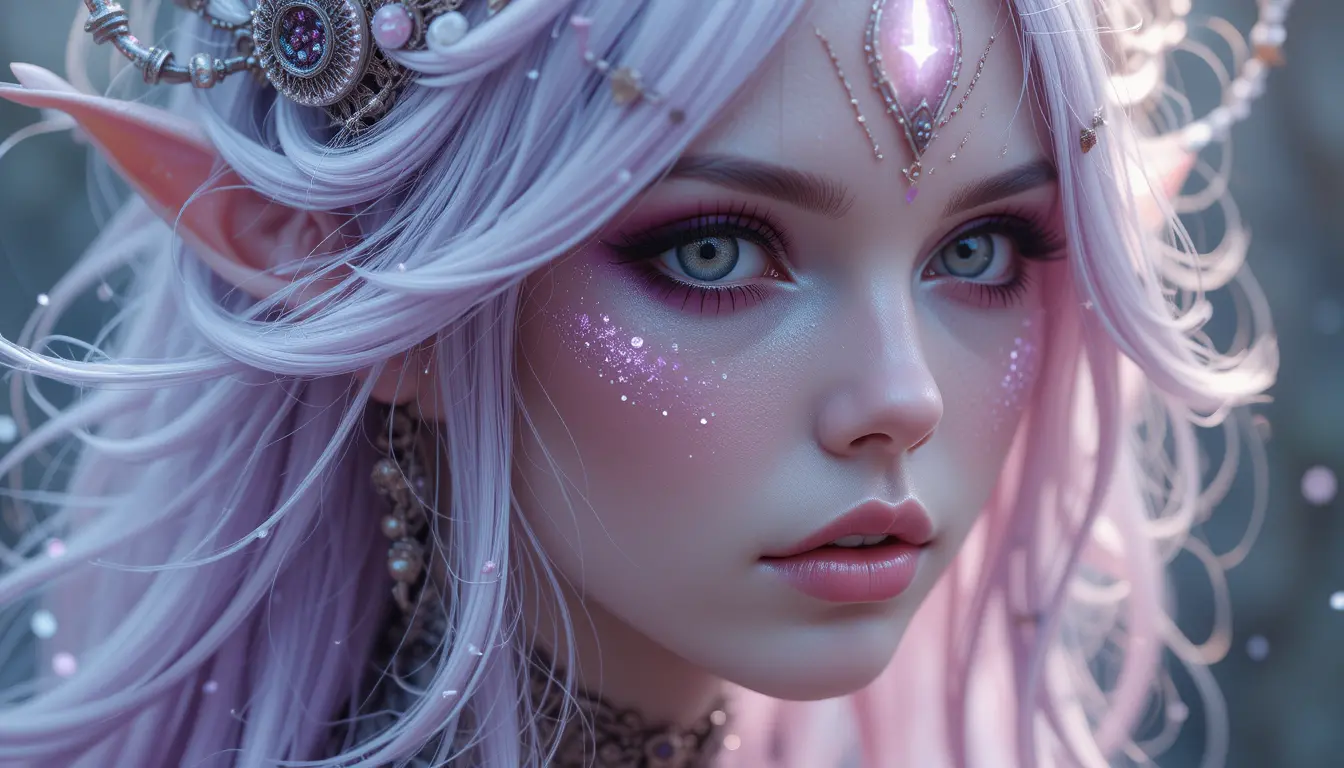 Fille de fantasy mystique dans un portrait rapproché éthéré
