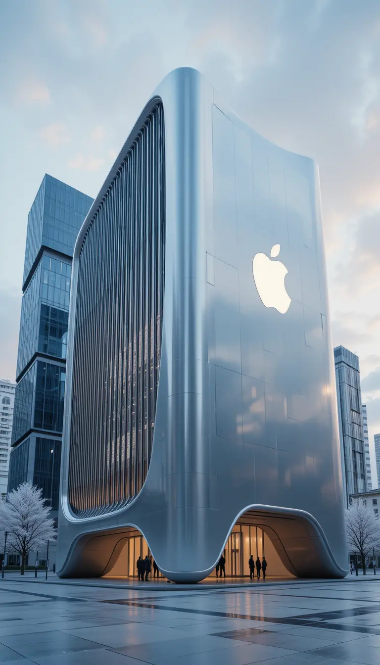 Torre futuristica in alluminio ispirata al design moderno dei computer