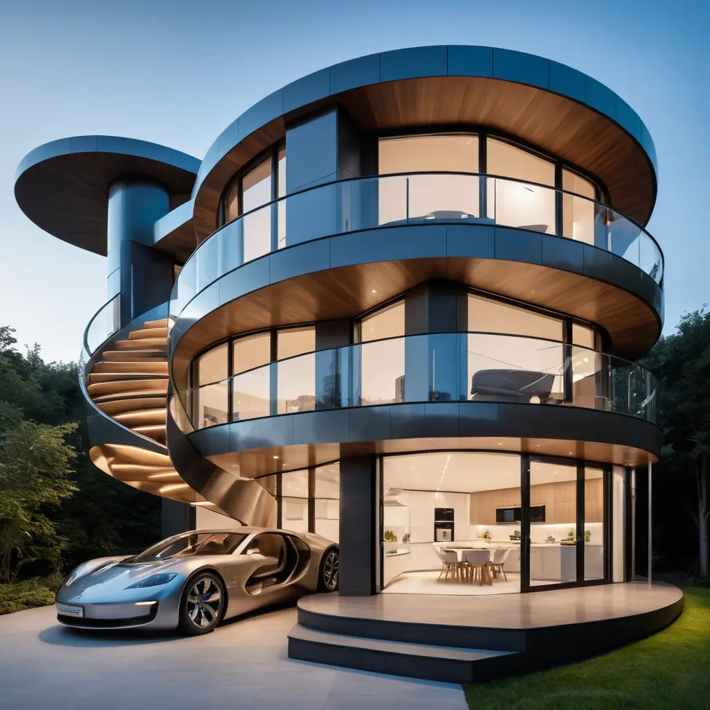 Maison de Luxe Futuriste Mobile à Trois Étages sur Véhicule