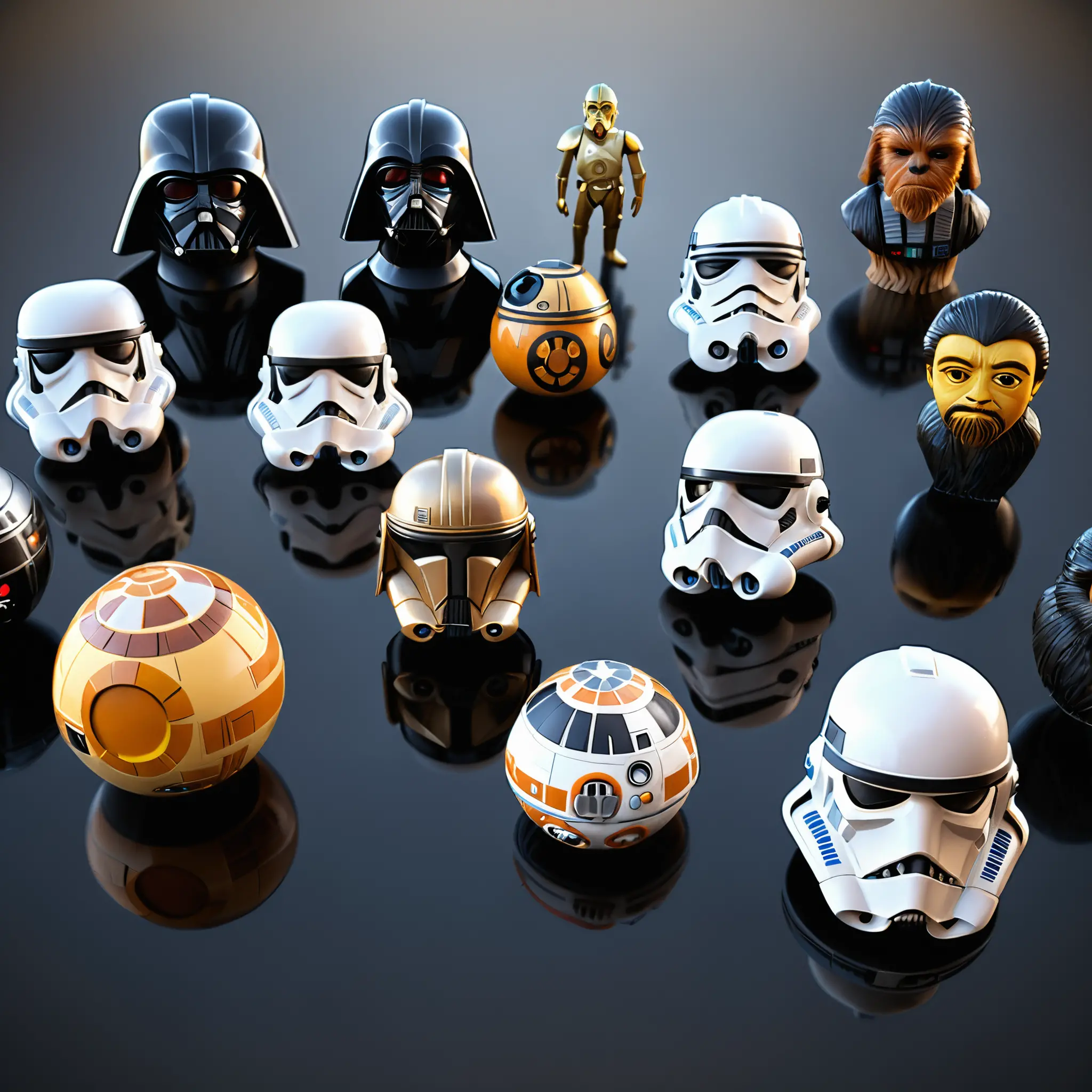 Mise en tableau de huit émojis réalistes de style science‑fiction
