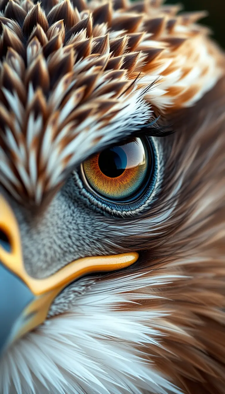 Extremes Close-up eines detailreichen Adlerauges