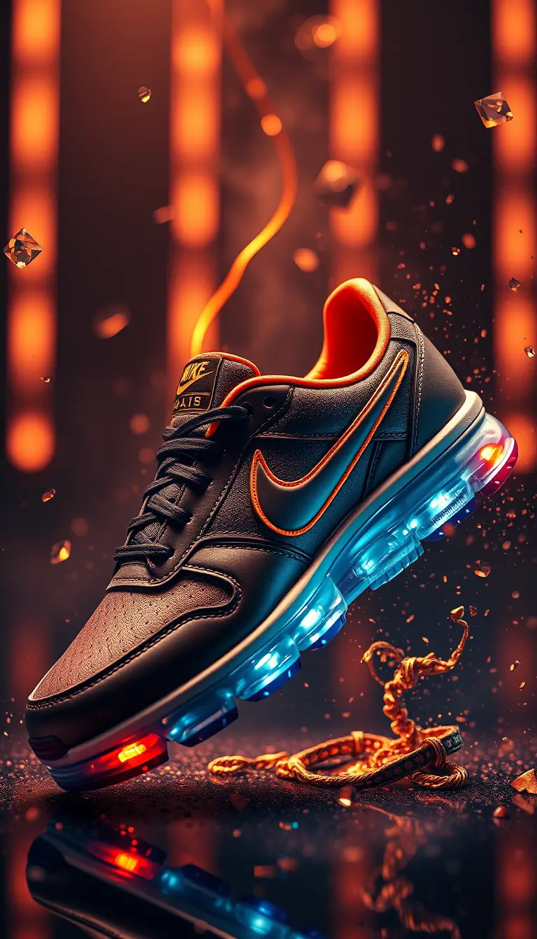 奢華 Nike 球鞋現代電影風格產品照