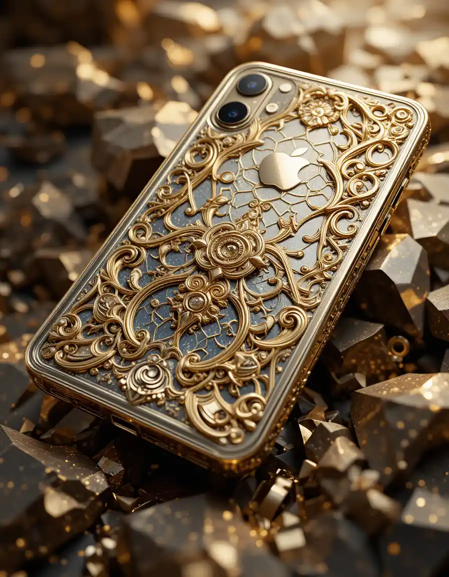 Luxury smartphone product art with urban metallic elegance