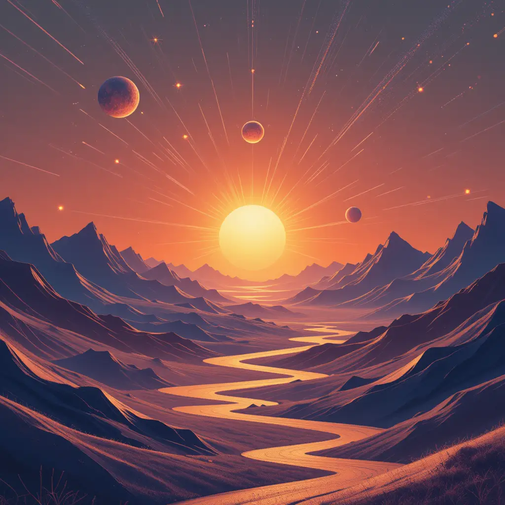 極簡主義的宇宙景觀與演化中的抽象幾何形態