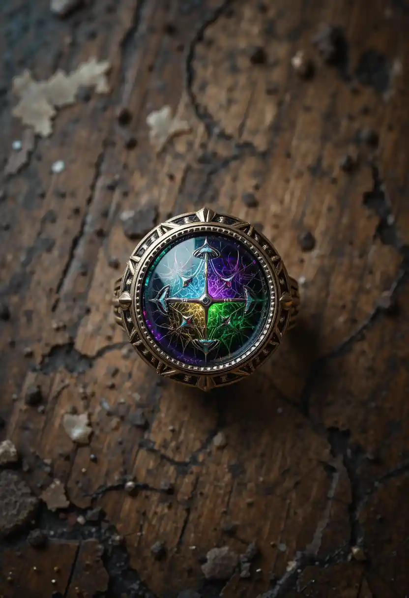 Fantasy ring realm seen from an overhead tabletop view