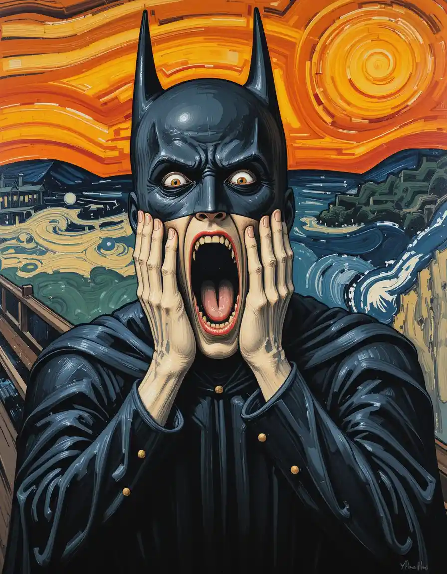 Urlo di supereroe ispirato a un'iconica pittura espressionista