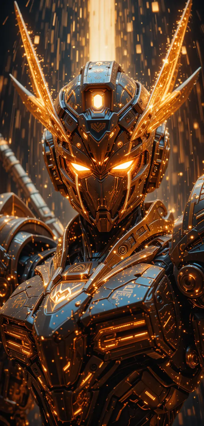 Gundam-ähnliche Sci-Fi-Prinzessinnen-Mecha mit leuchtender Rüstung