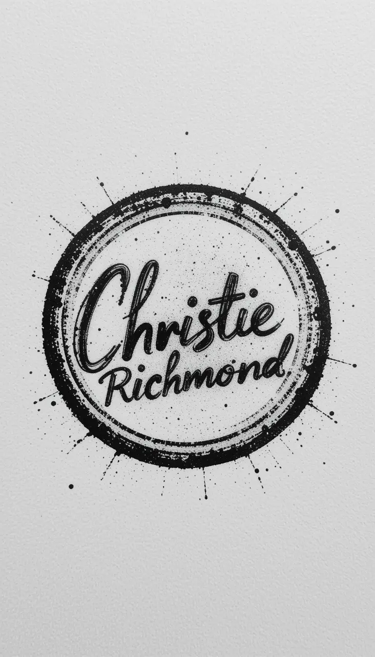 Handschriftliches Stempel-Signaturlogo für Christie Richmond Wasserzeichen
