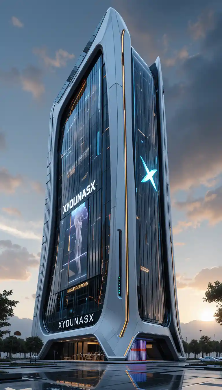 Torre da gaming futuristica come landmark architettonico urbano