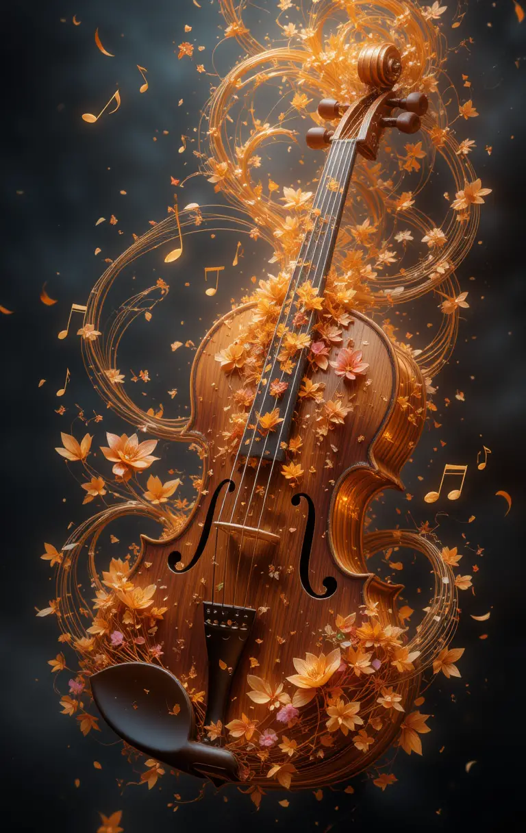 Antico violino che si dissolve in una luminosa musica d’autunno