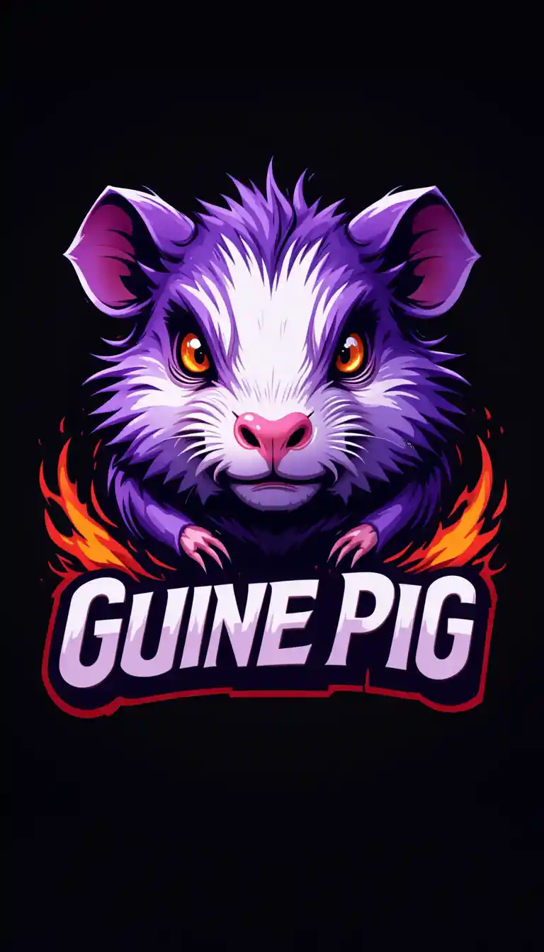 Aggressive Purple Guinea Pig Esports Mascot Logo Design
