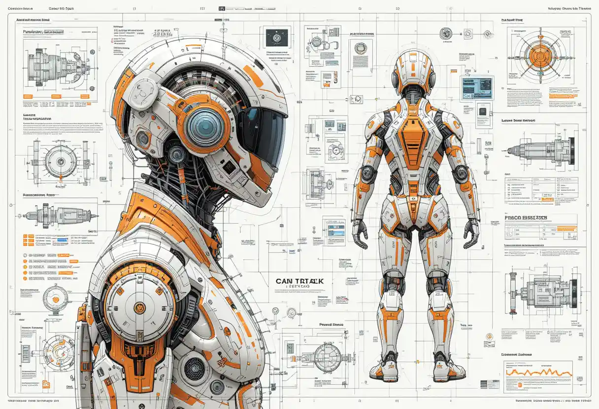 Futuristic cybersecurity operations suit technical illustration diagram