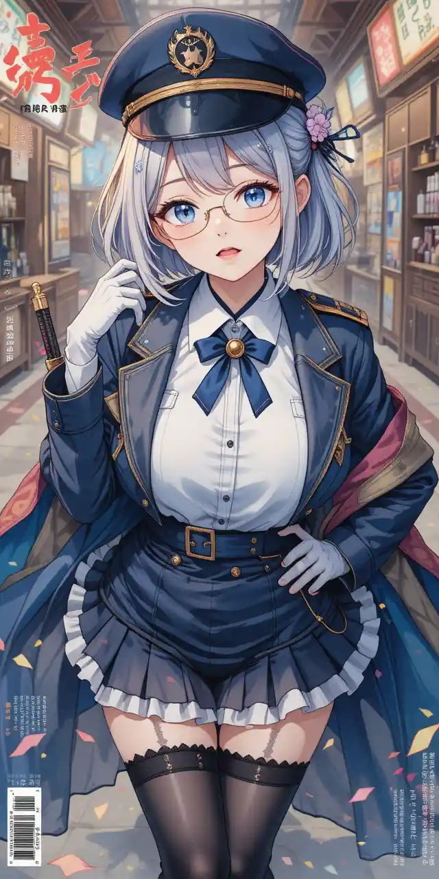 開朗的白金髮動漫酒保少女
