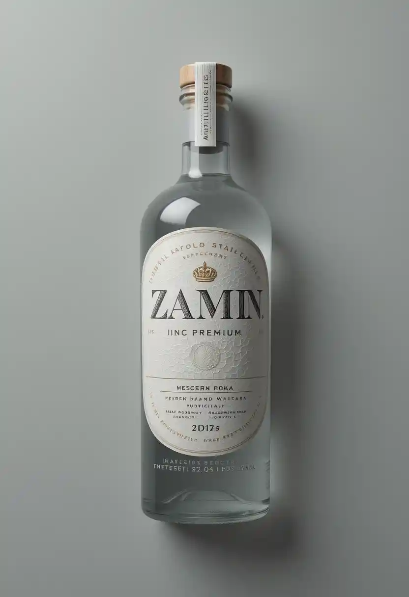 Etichetta ovale per vodka con design hipster moderno e minimalista