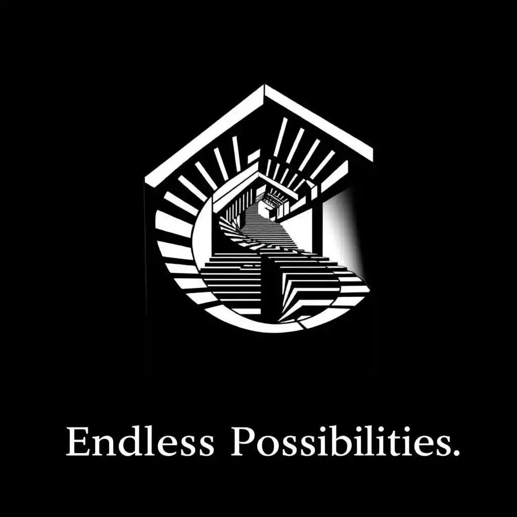 Escher style impossible staircase optical art t shirt design