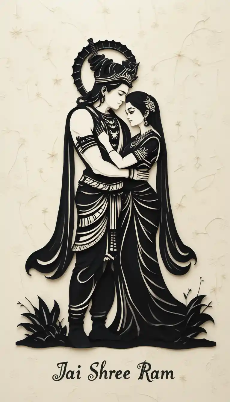 Charcoal sketch of a loving couple in embrace