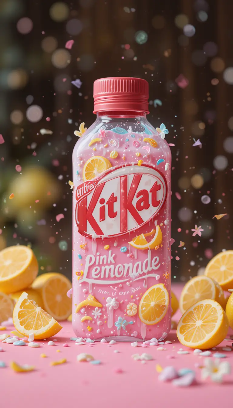 奇幻風KitKat粉紅檸檬限定版包裝標籤
