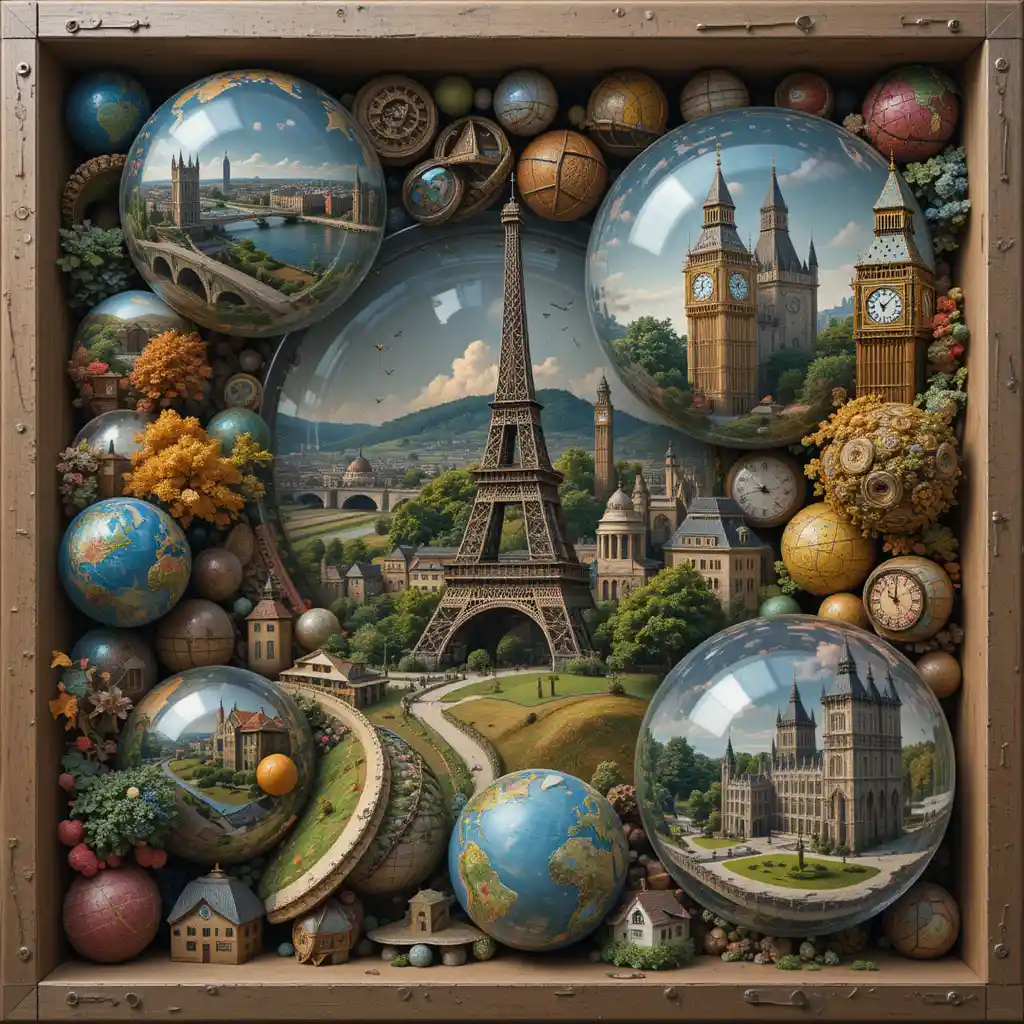 Mondi fantasy in miniatura racchiusi in sfere luminose