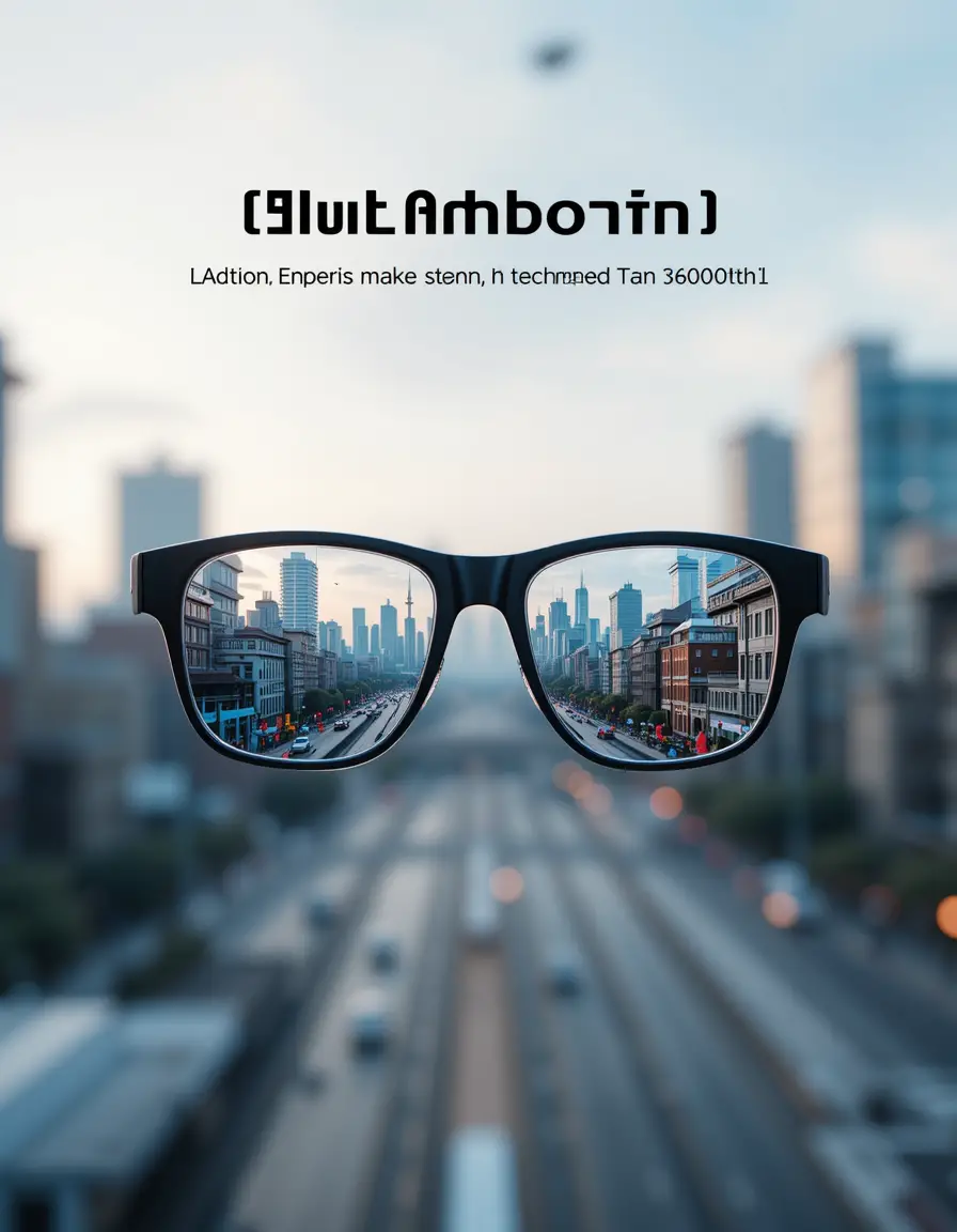 Smart glasses revealing a clear city view with features