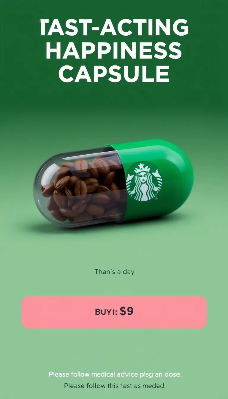 Capsule de café verte remplie de grains et de texte produit