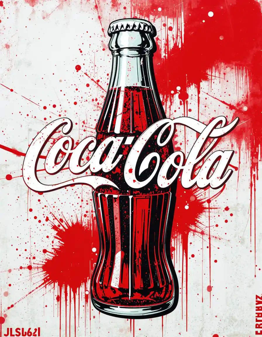 Pop art graffiti remix of a classic soda logo