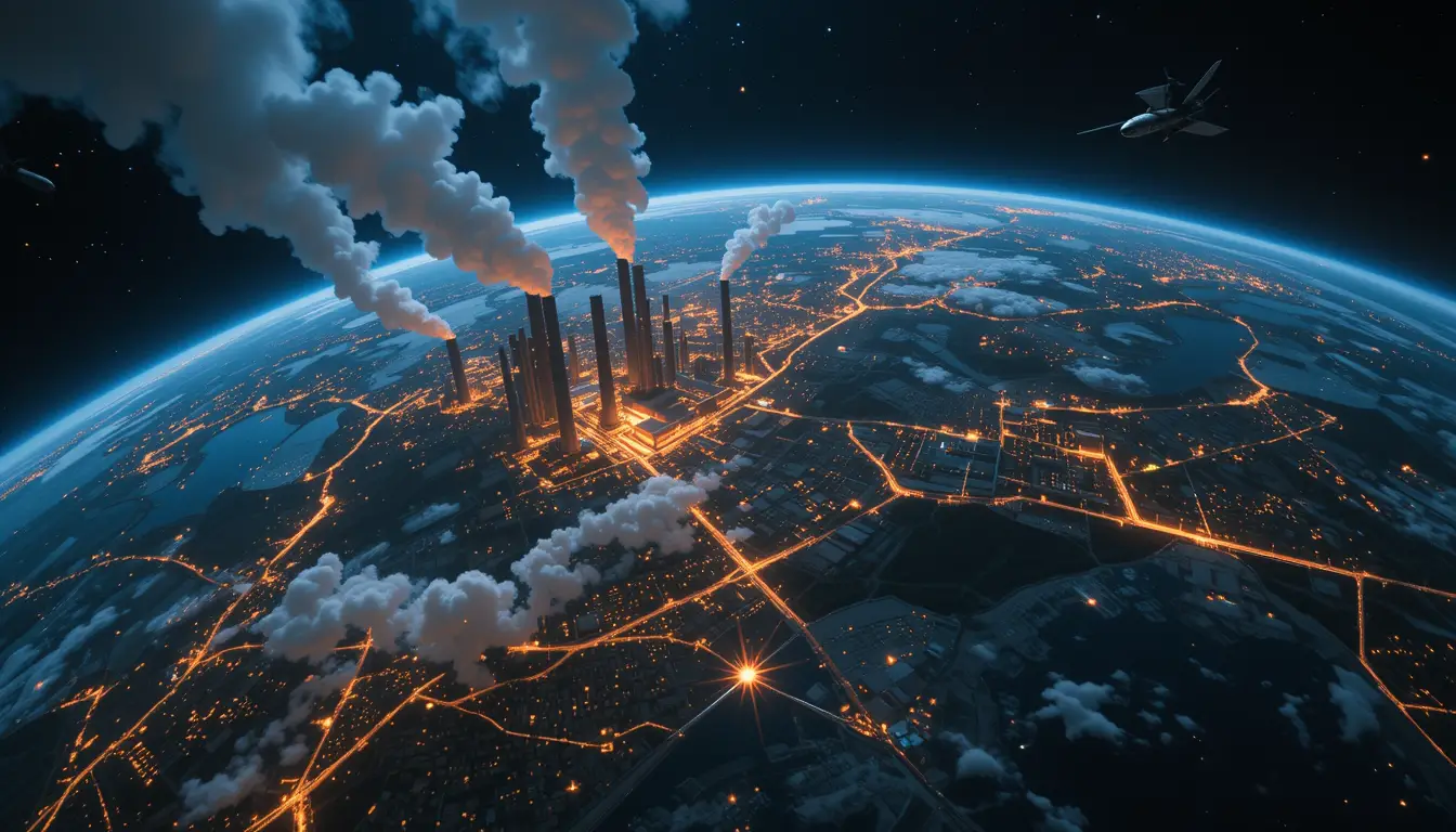 Pianeta simile alla Terra con lato notturno luminoso e città