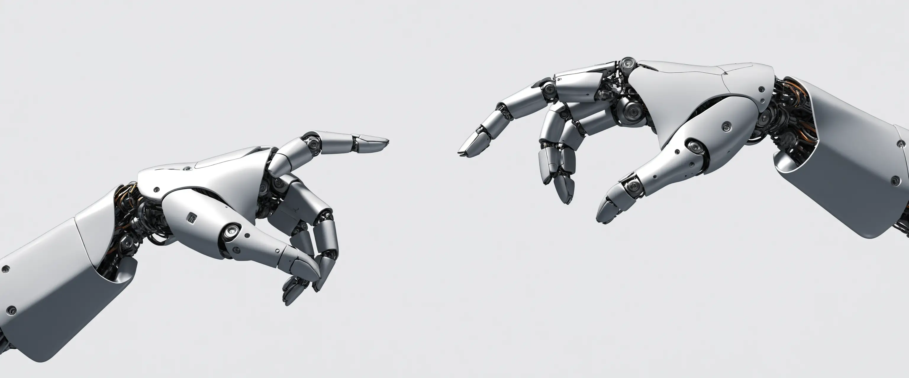 Mani robotiche a sei dita che ricreano la Creazione di Adamo