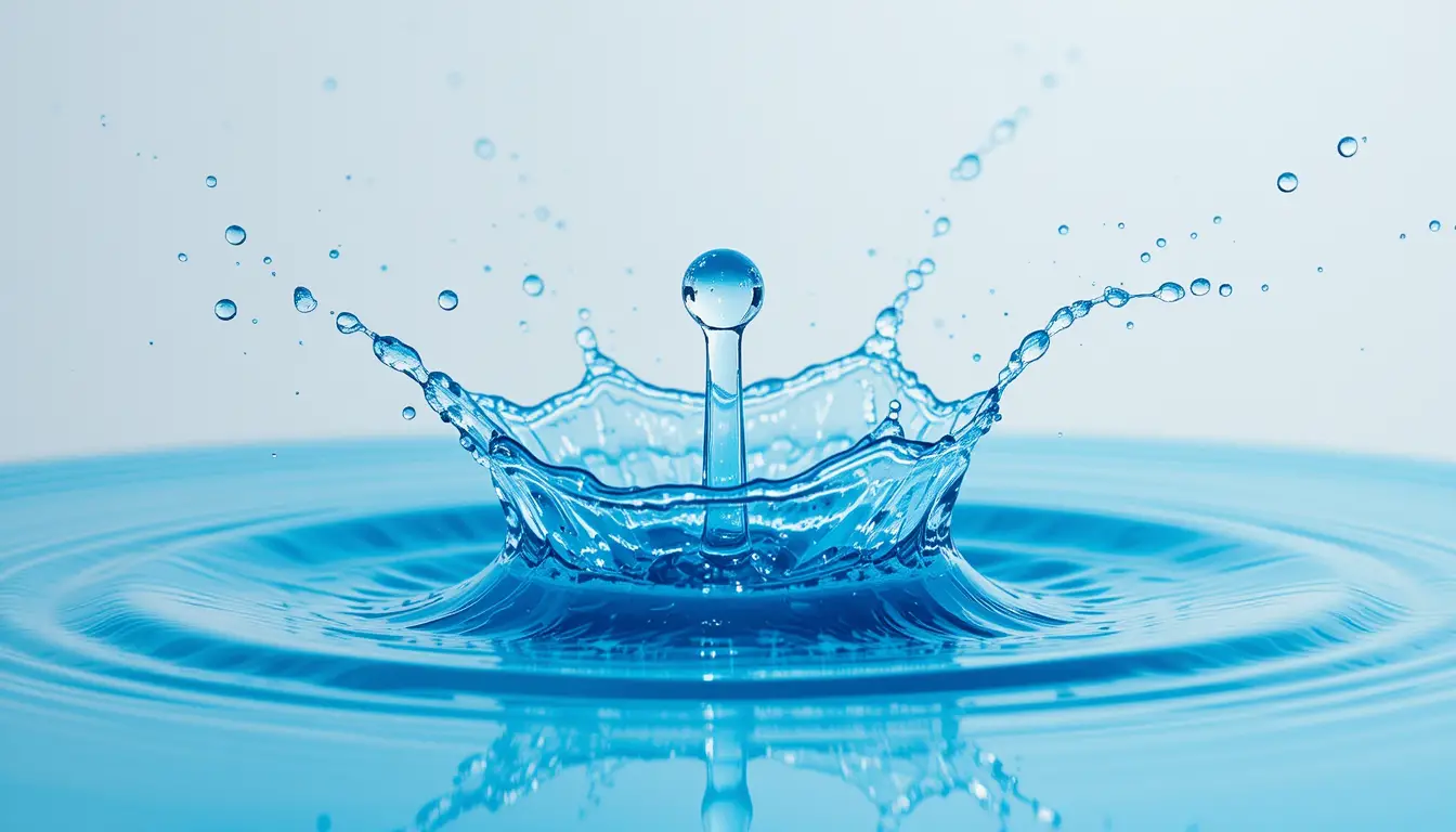 Gros plan sur l’éclaboussure d’une goutte d’eau bleue