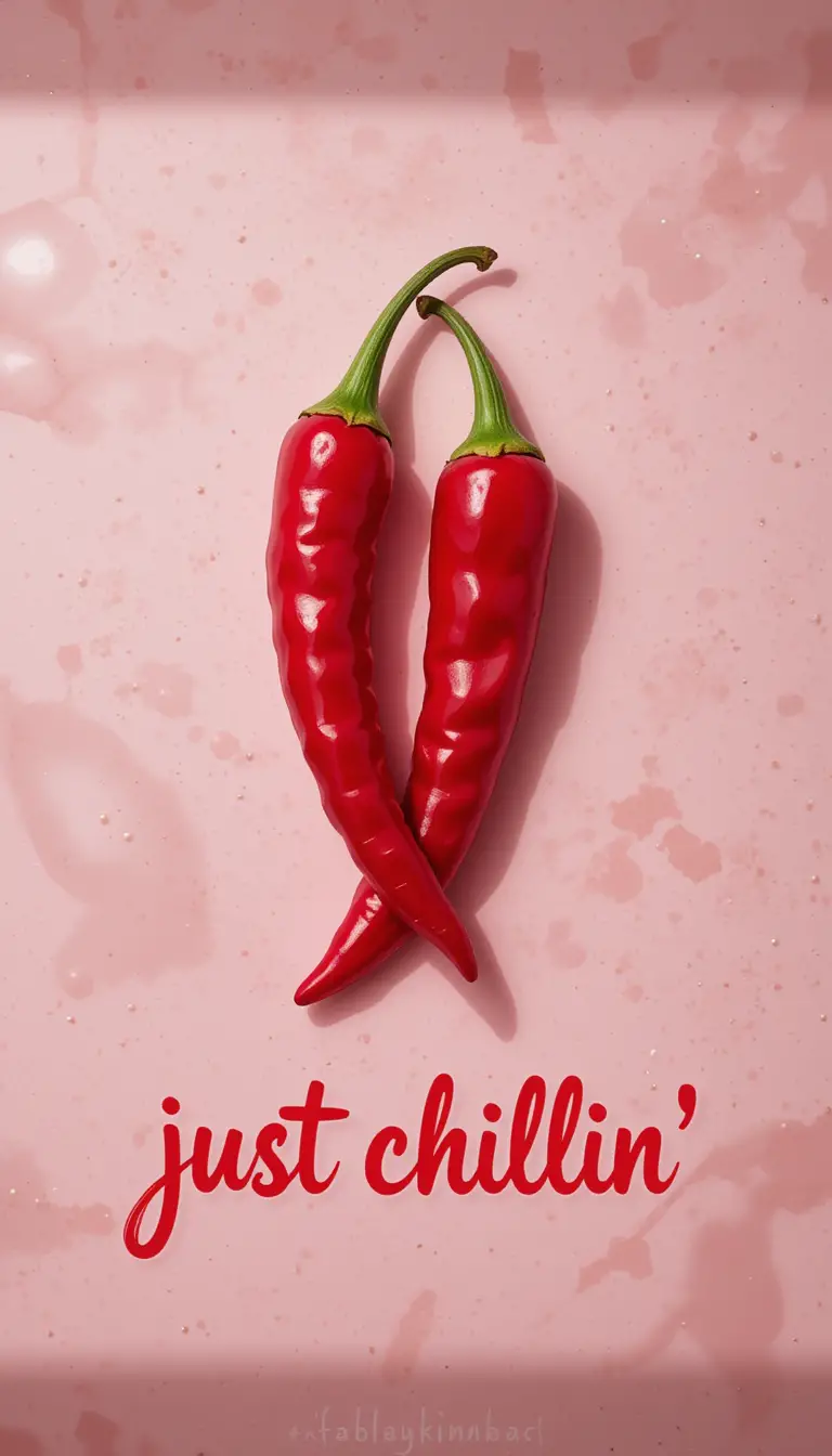 Piments rouges et typographie ludique Just Chillin