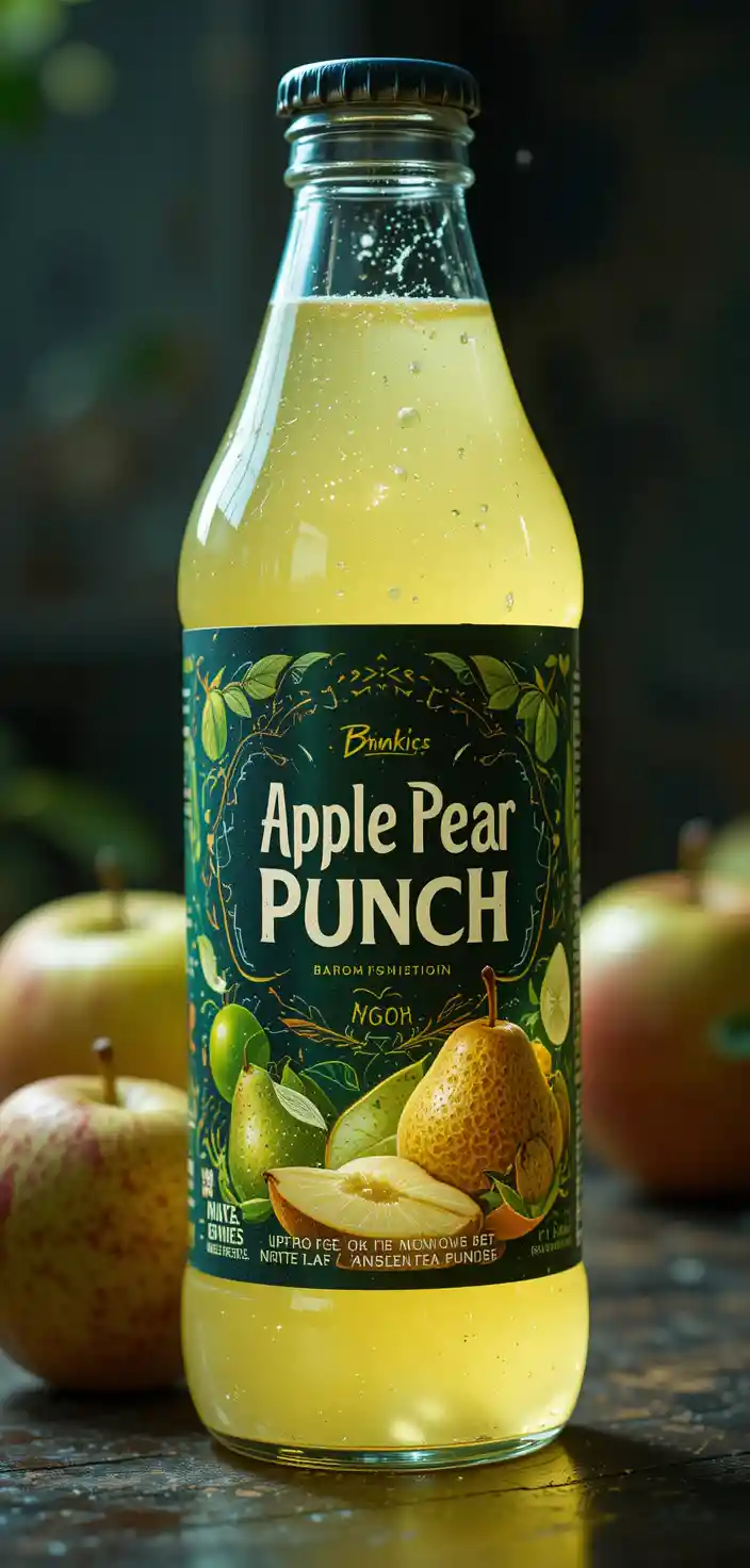 Apfel-Birnen-Punsch-Getränk im umweltfreundlichen Flaschendesign