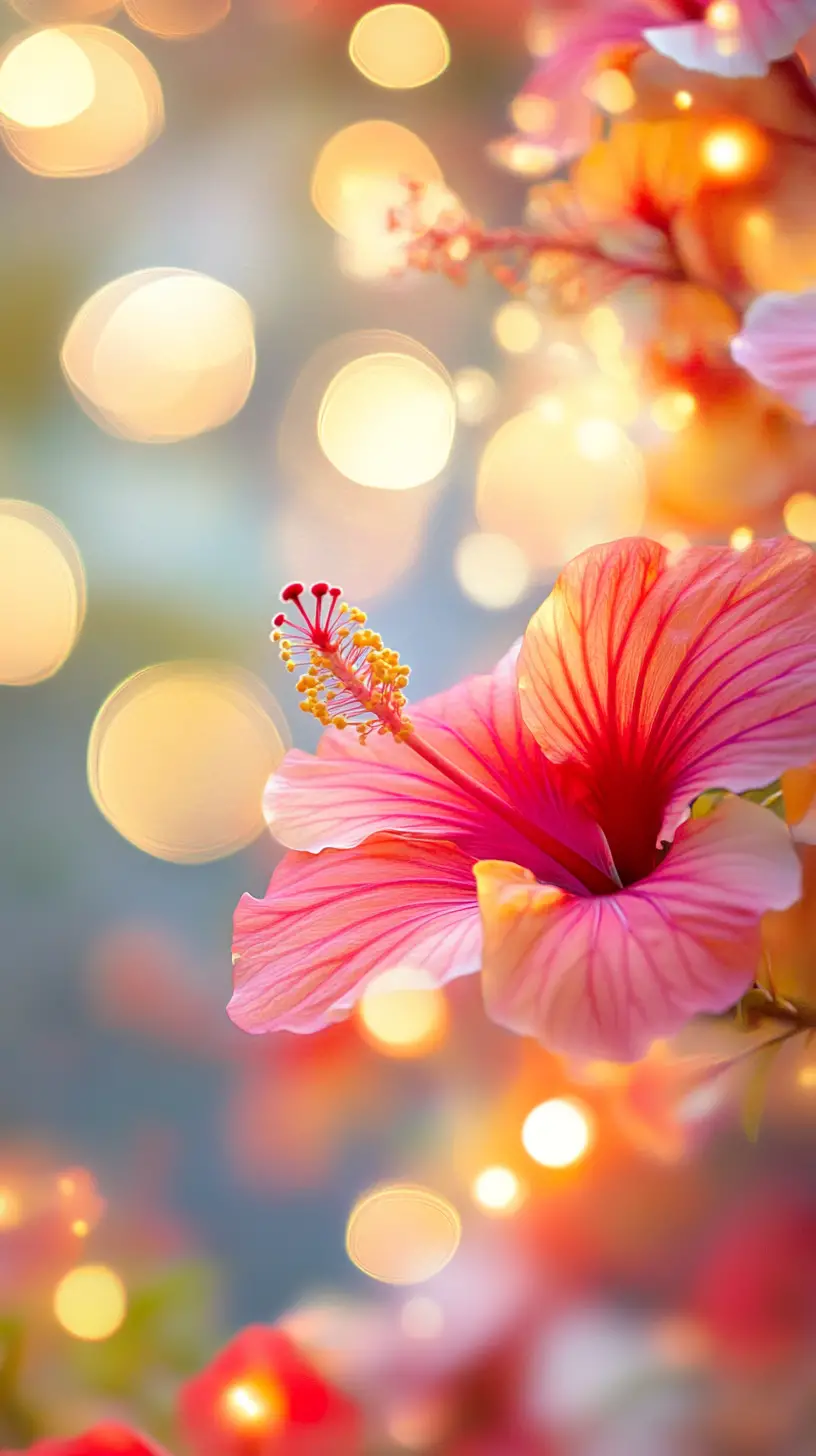 Sanfter Phönix, der in weichem floralen Bokeh-Licht ruht