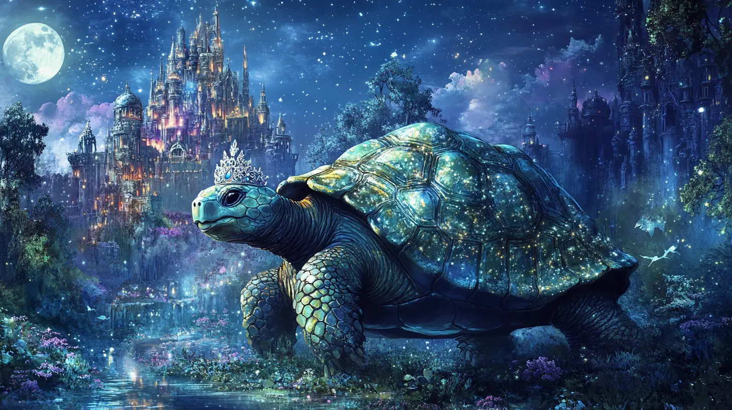 Majestätische Schildkrötenprinzessin in einem mystischen Wald