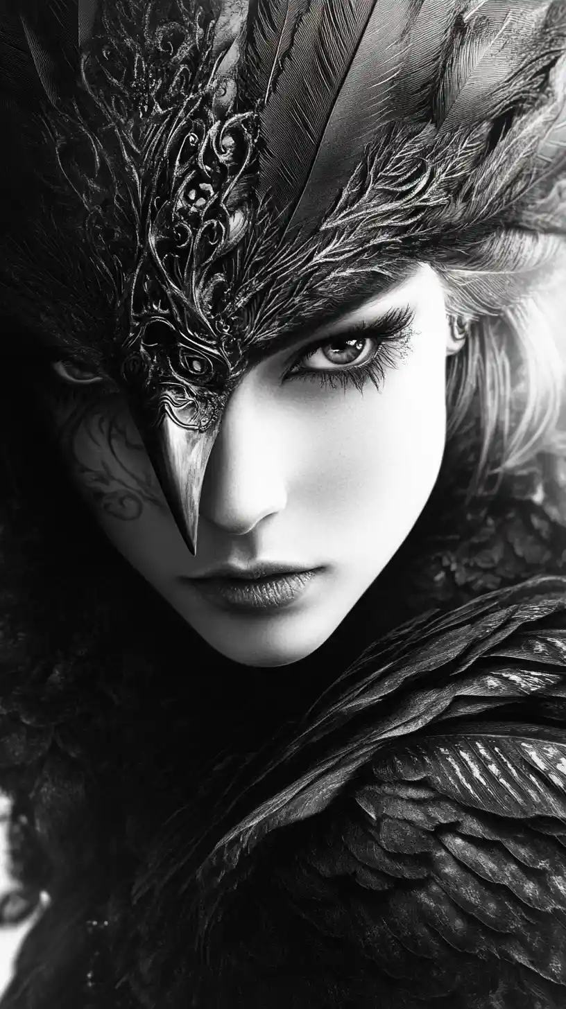 Mythical harpy goddess with majestic eagle plumage