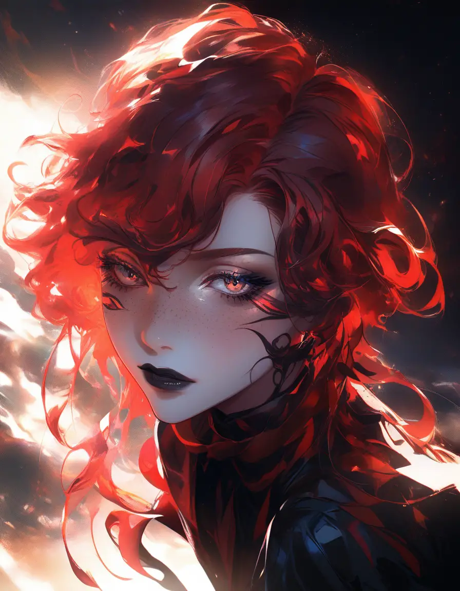 Mystical portrait of a young woman with amber eyes