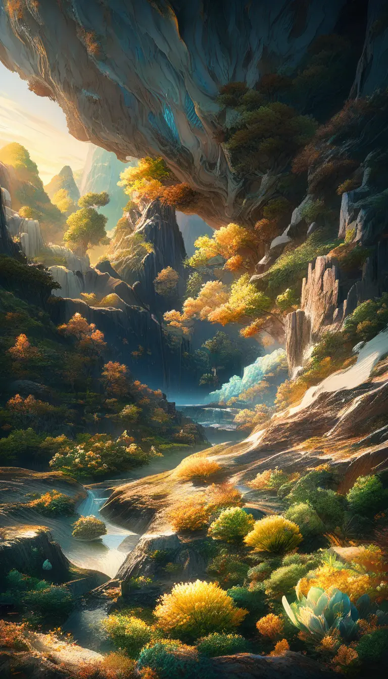 Friedliches Bergtal mit Fluss und satten grünen Hängen