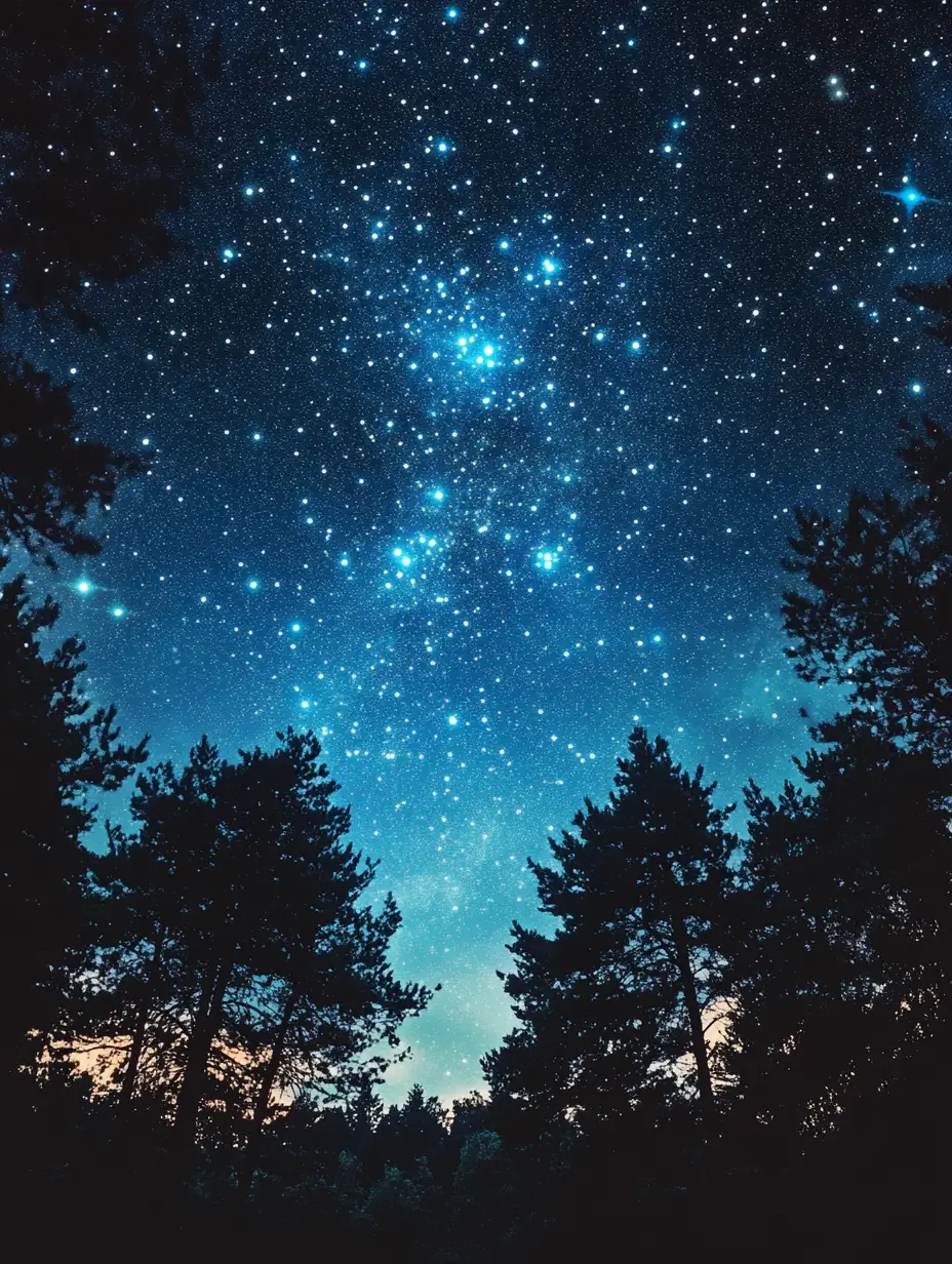 銀河與獵戶座腰帶下的星空夜景