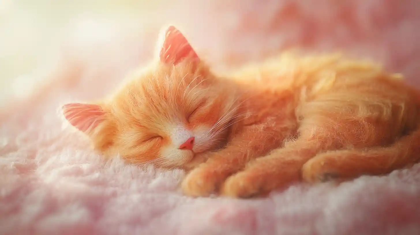Cozy Wool Sculpted Orange Cat In Urban Pastel Scene