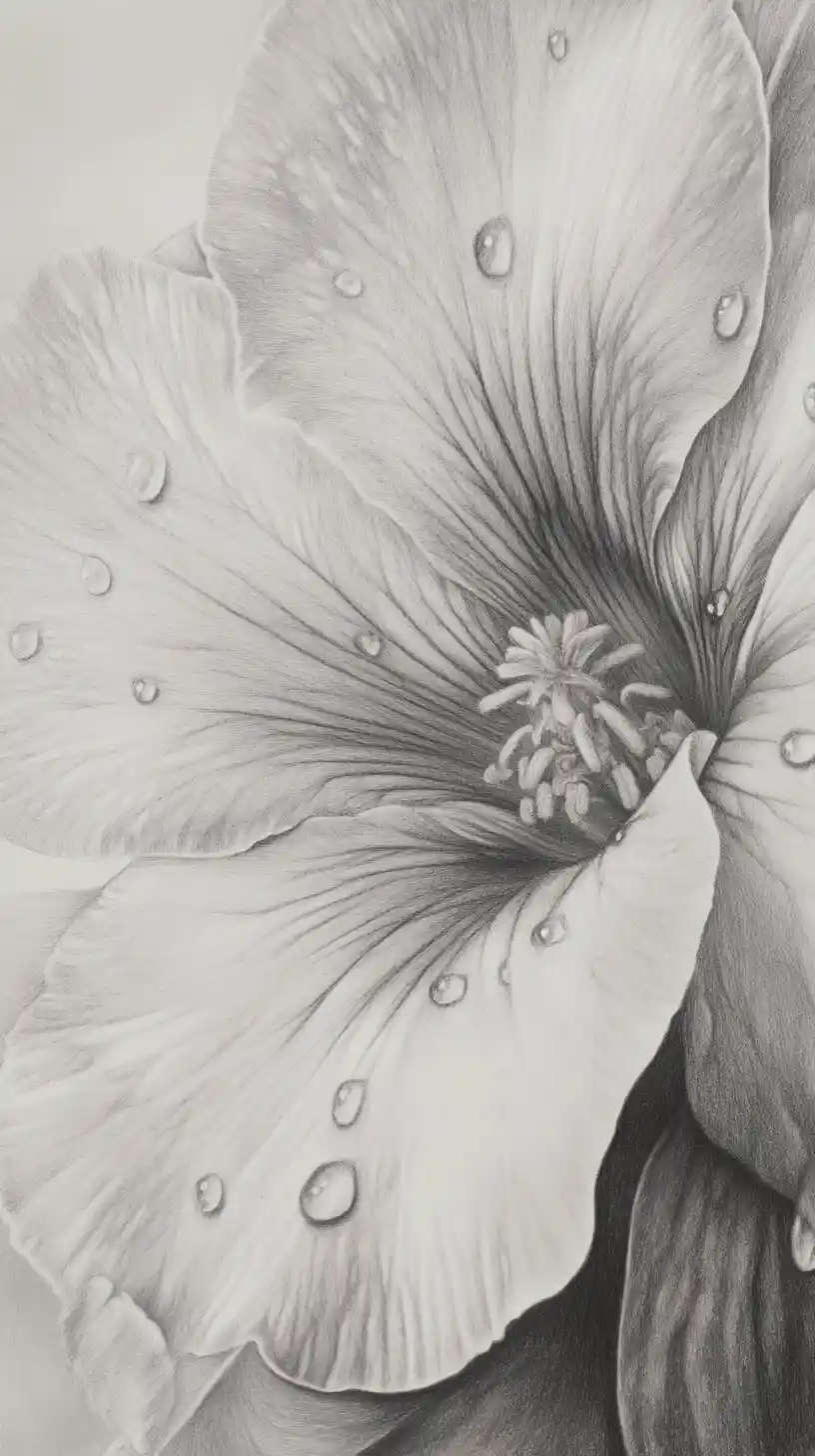 Fata addormentata su un fiore in dettagliato disegno a matita