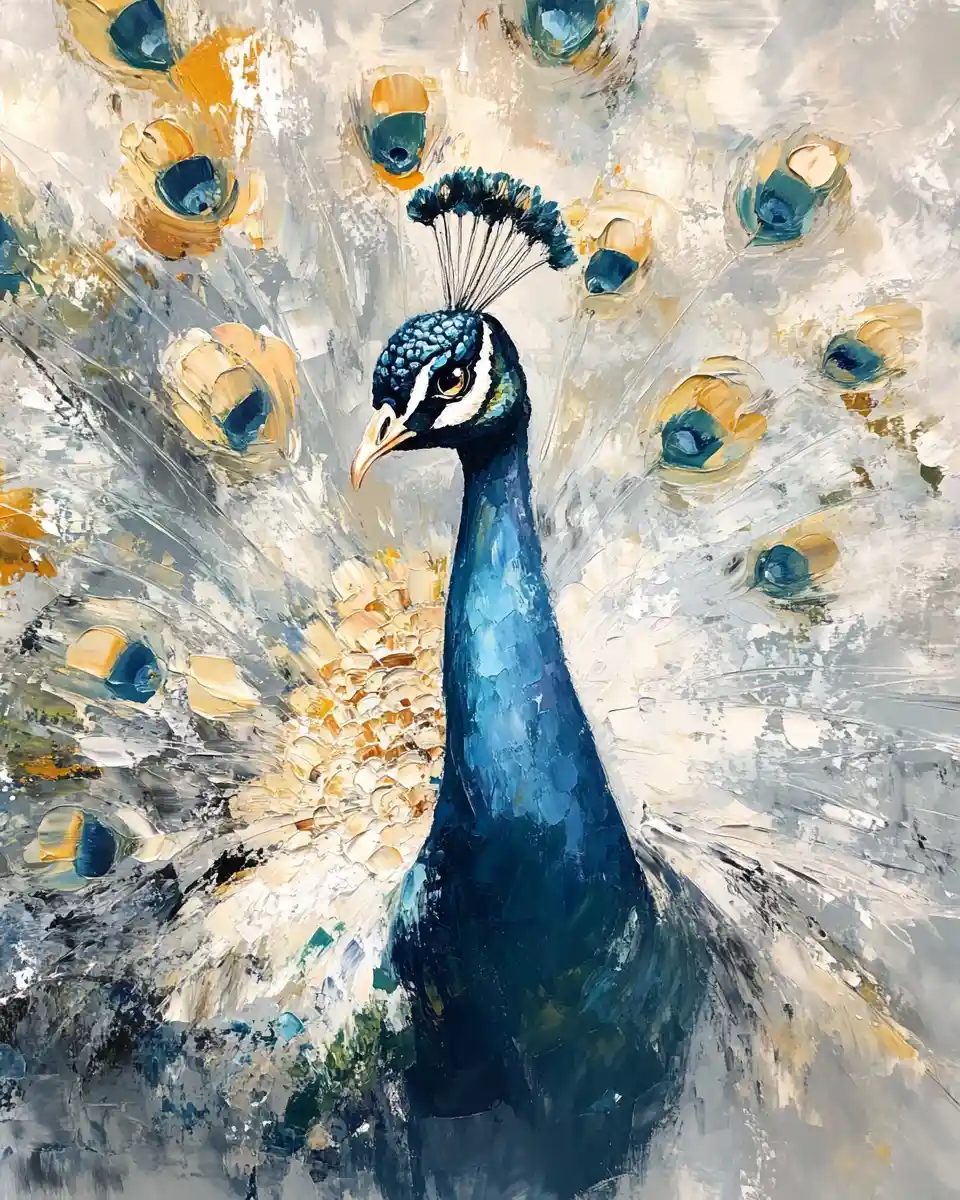 Majestätischer Pfau mit leuchtend irisierendem Gefieder