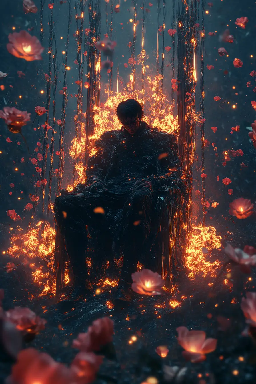 Ade su trono d’ossidiana nel fiorire infuocato degli inferi