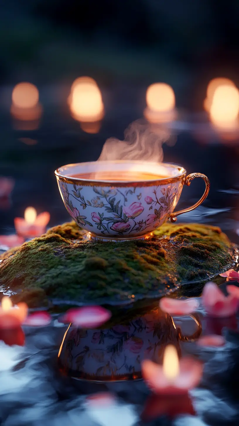 月光水邊的復古熱茶茶杯