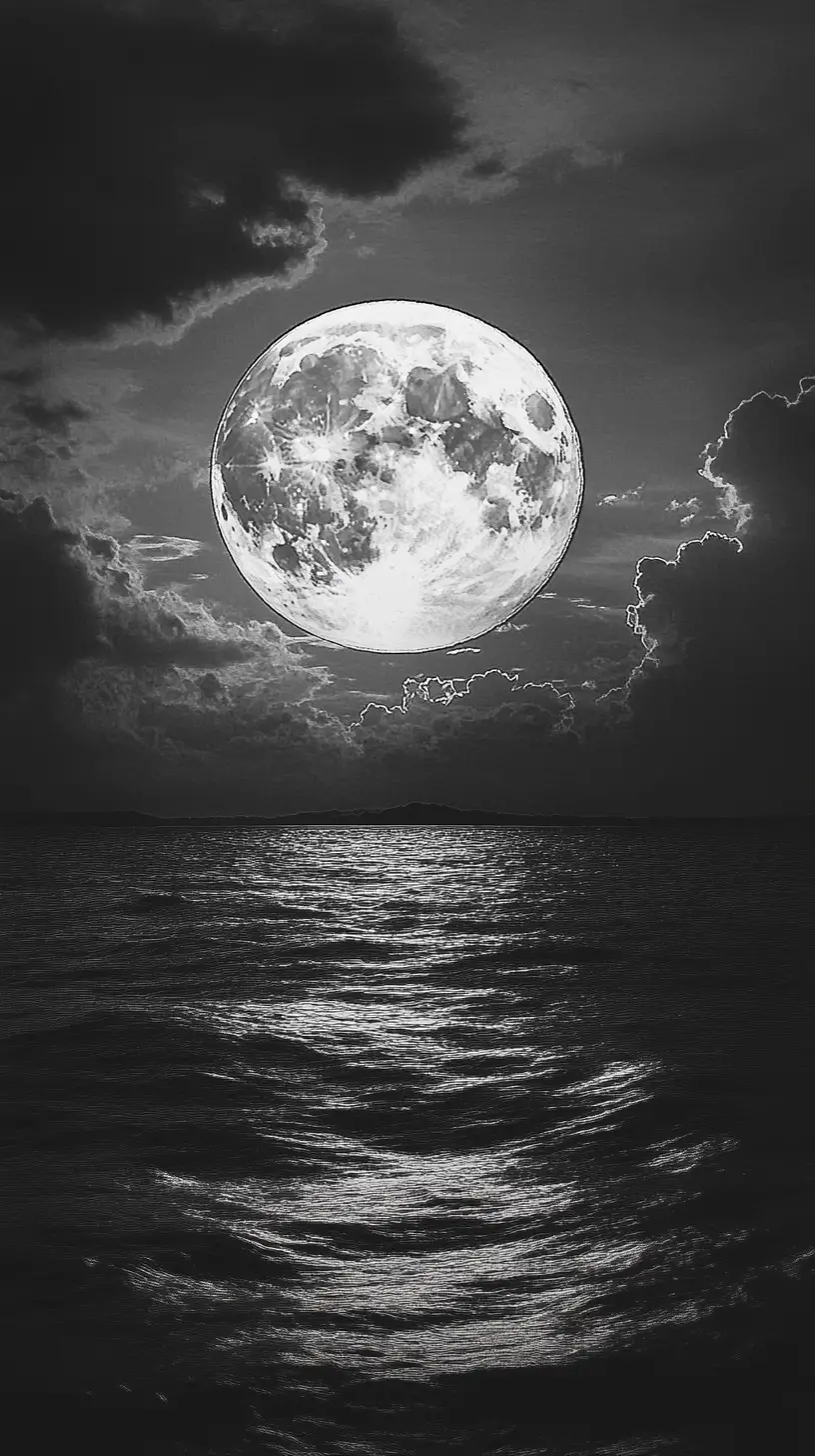 Paisagem tempestuosa e ominosa sob uma lua má em ascensão