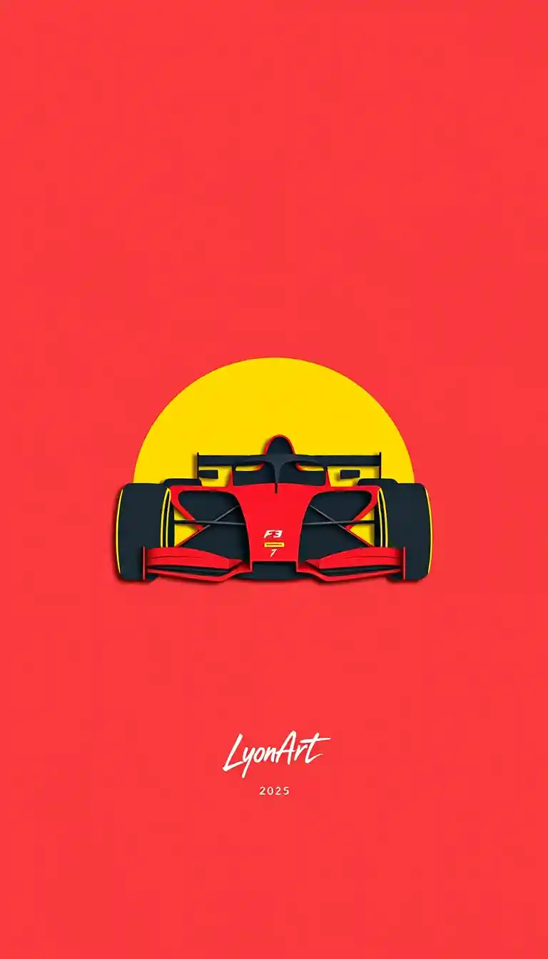 Ferrari Formel 1 2025 Line-Art‑Textur Illustration