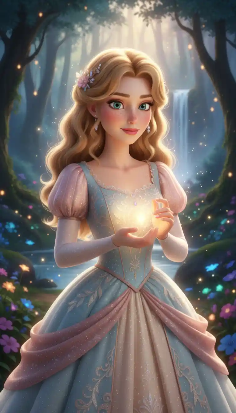 Incantevole Ritratto 3D di Principessa in Stile Disney