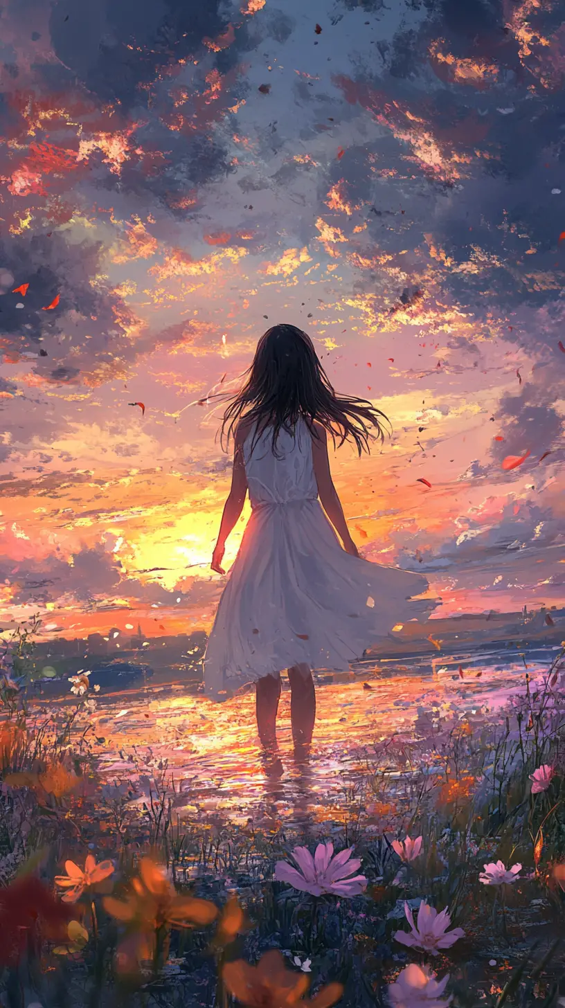 Lever de soleil dramatique sur une Terre en larmes et des rivages qui pleurent