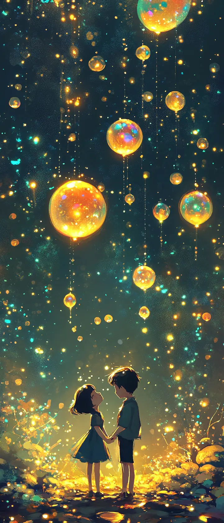 Cœur d’anime rayonnant d’un amour irisé éternel