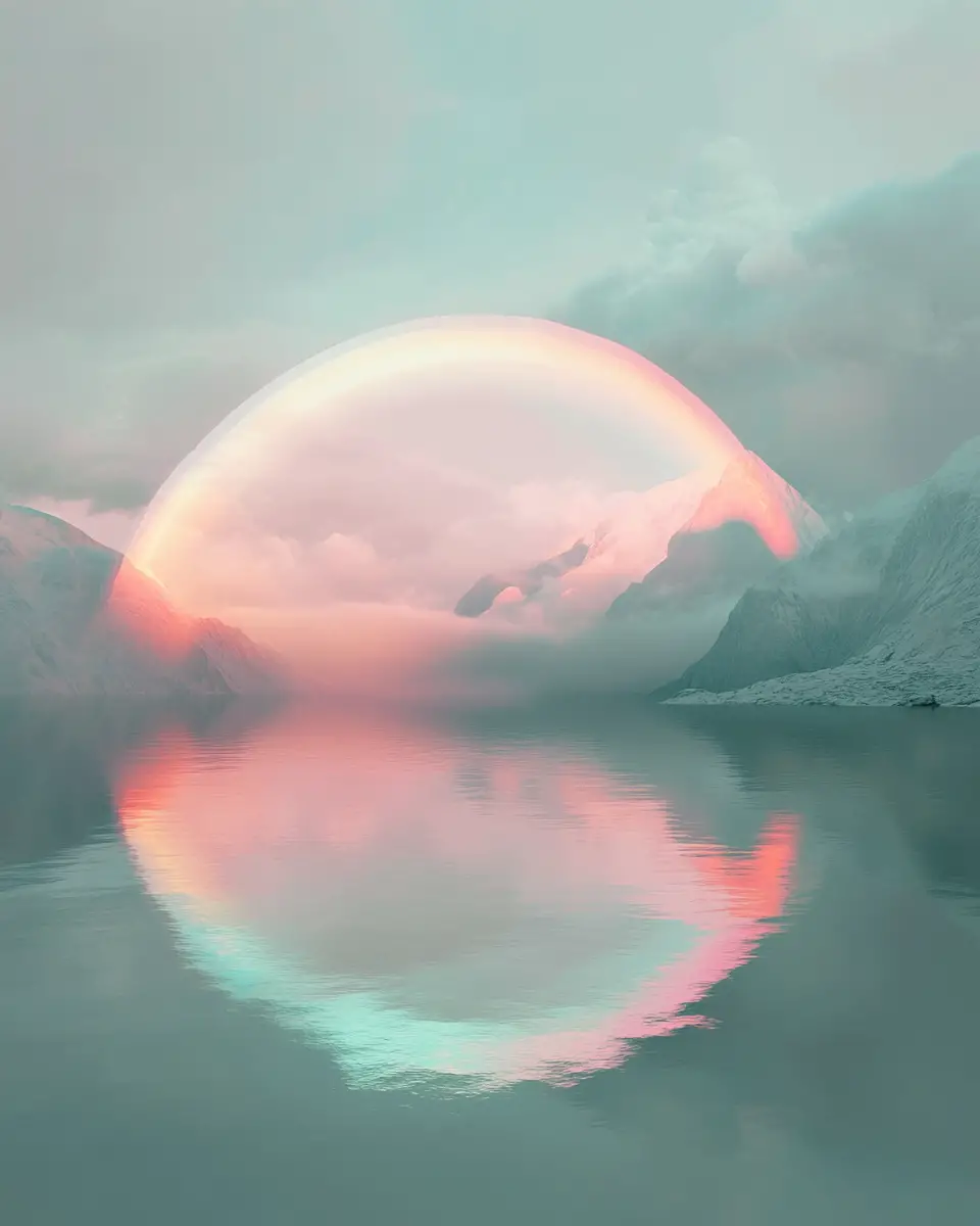 Surreale spirituelle Welt in einer ätherischen avantgardistischen Collage